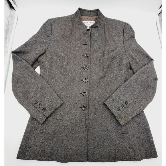 DONNA TORAN 2 Pcs SUIT Long Jacket/ Blazer & Pants Sz 10 Gray Vtg - Picture 9 of 13